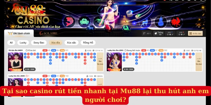 Tại sao casino rút tiền nhanh tại Mu88 lại thu hút anh em người chơi?