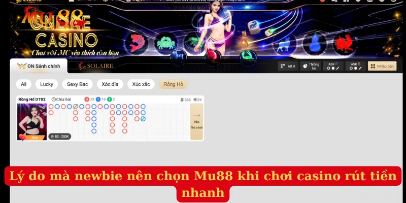 Lý do mà newbie nên chọn Mu88 khi chơi casino rút tiền nhanh