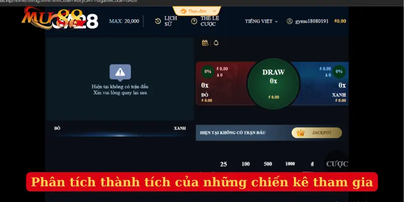 Phân tích thành tích của những chiến kê tham gia