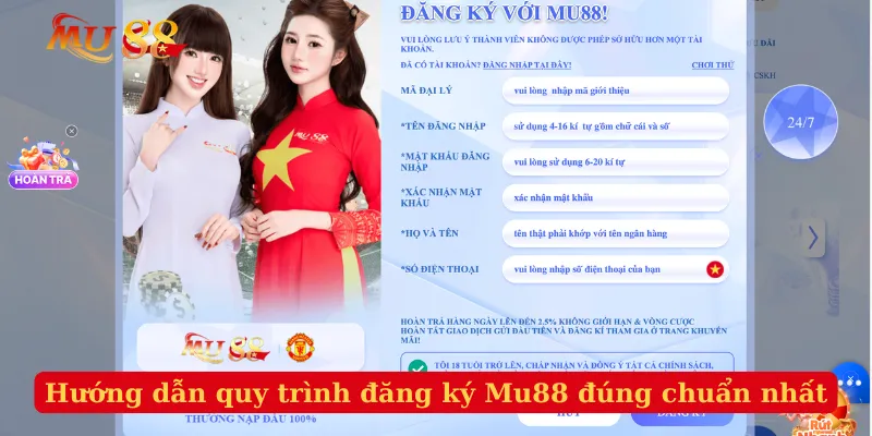 Hướng dẫn quy trình đăng ký Mu88 đúng chuẩn nhất