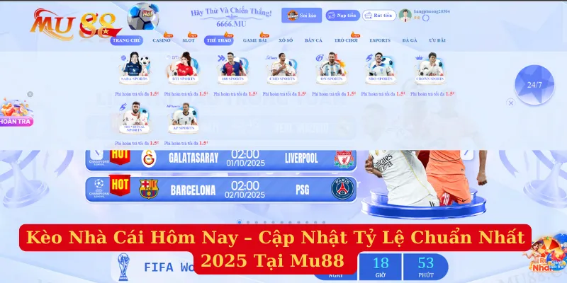 Kèo Nhà Cái Hôm Nay – Cập Nhật Tỷ Lệ Chuẩn Nhất 2025 Tại Mu88