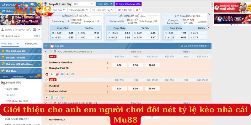 Giới thiệu cho anh em người chơi đôi nét tỷ lệ kèo nhà cái Mu88